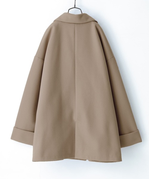 n'OrLABEL（ノアールレーベル）の「『ニットモッサダブルテーラードジャケット』（テーラードジャケット・レディース・グレイッシュブルー/テラコッタ/モカ/ブラック/ライトパープル・FREE）」の7枚目の写真