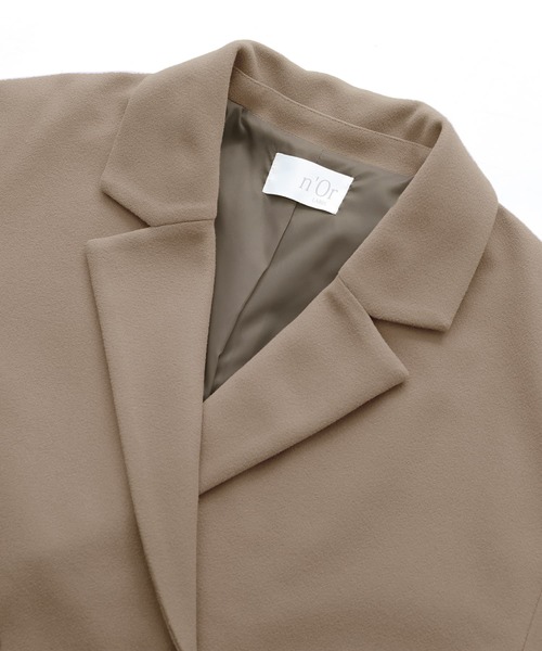 n'OrLABEL（ノアールレーベル）の「『ニットモッサダブルテーラードジャケット』（テーラードジャケット・レディース・グレイッシュブルー/テラコッタ/モカ/ブラック/ライトパープル・FREE）」の22枚目の写真
