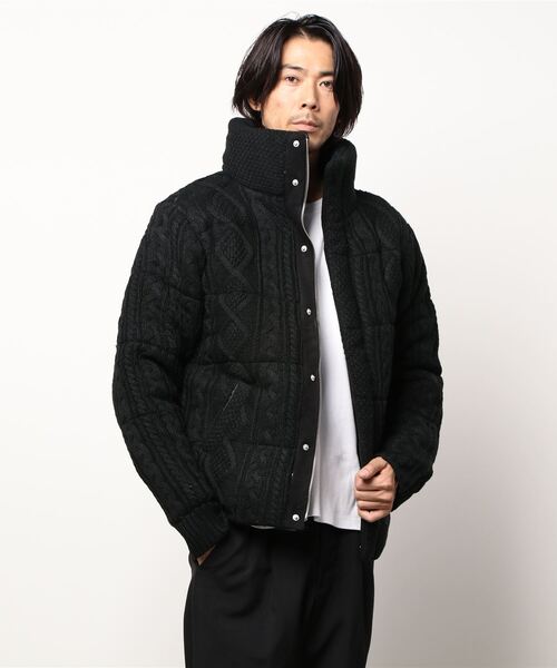 Bling Leads(ブリングリーズ)の「bling leads/ニット中綿ブルゾン(ブルゾン・メンズ・ブラック/ネイビー/ブラック系その他/ブルー系その他・LARGE/MEDIUM)」の2枚目の写真