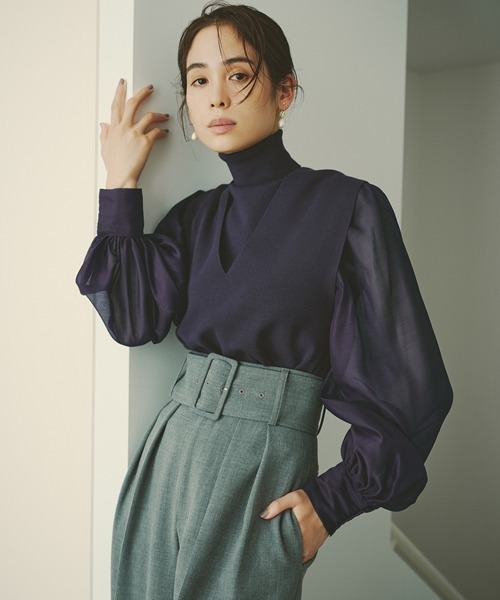 新品タグ付 snidel Sustainable ハイウエストワイドパンツ完売品 新品タグ付】スナイデル ハイウエストサイドプリーツワイド