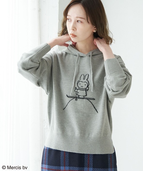 Miffy（ ミッフィー）の「【miffy×ROPE' PICNIC】ニットフーディ（パーカー・レディース・ホワイト系その他/グレー系その他/ブルー系その他・38）」の2枚目の写真