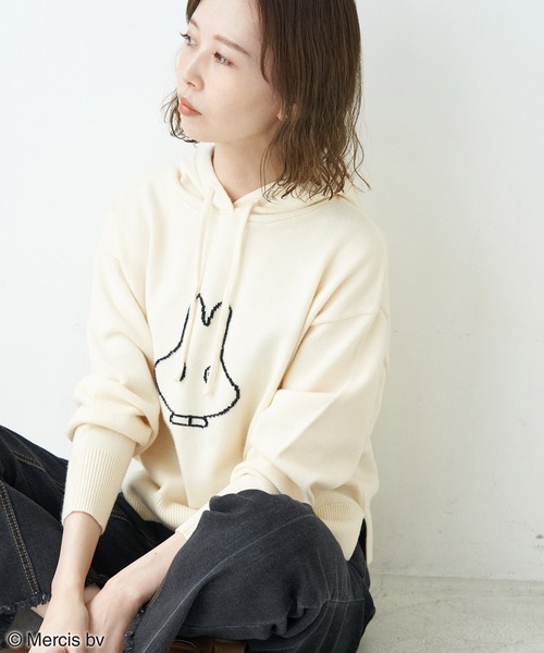 Miffy（ ミッフィー）の「【miffy×ROPE' PICNIC】ニットフーディ（パーカー・レディース・ホワイト系その他/グレー系その他/ブルー系その他・38）」の15枚目の写真