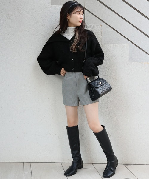 one after another NICE CLAUP（ワンアフターアナザーナイスクラップ）の「履くだけでスタイルアップ！美シルエットのシンプルショートパンツ（その他パンツ・レディース・アイボリー/ブラック/ブラック系その他/ブラウン・FREE）」の21枚目の写真