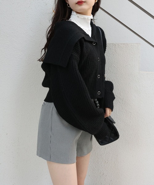 one after another NICE CLAUP（ワンアフターアナザーナイスクラップ）の「履くだけでスタイルアップ！美シルエットのシンプルショートパンツ（その他パンツ・レディース・アイボリー/ブラック/ブラック系その他/ブラウン・FREE）」の18枚目の写真