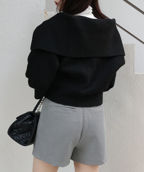 one after another NICE CLAUP（ワンアフターアナザーナイスクラップ）の「履くだけでスタイルアップ！美シルエットのシンプルショートパンツ（その他パンツ・レディース・アイボリー/ブラック/ブラック系その他/ブラウン・FREE）」の19枚目の写真