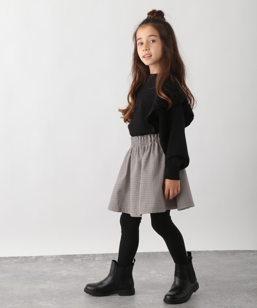 GLOBAL WORK（グローバルワーク）の「【キッズ】ショルダーフリルニットプルオーバー/239179（ニット/セーター・キッズ・ブラック/オフホワイト・110cm/100cm/120cm/130cm/140cm/150cm/160cm）」の5枚目の写真