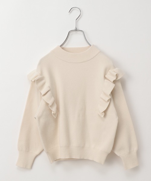 GLOBAL WORK（グローバルワーク）の「【キッズ】ショルダーフリルニットプルオーバー/239179（ニット/セーター・キッズ・ブラック/オフホワイト・110cm/100cm/120cm/130cm/140cm/150cm/160cm）」の14枚目の写真