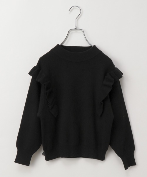 GLOBAL WORK（グローバルワーク）の「【キッズ】ショルダーフリルニットプルオーバー/239179（ニット/セーター・キッズ・ブラック/オフホワイト・110cm/100cm/120cm/130cm/140cm/150cm/160cm）」の11枚目の写真