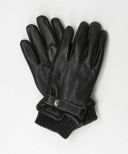 green label relaxing（グリーンレーベルリラクシング）の「ラムレザー ボタン グローブ -タッチパネル対応-（手袋・メンズ・ブラック/ダークブラウン・M/L）」の2枚目の写真