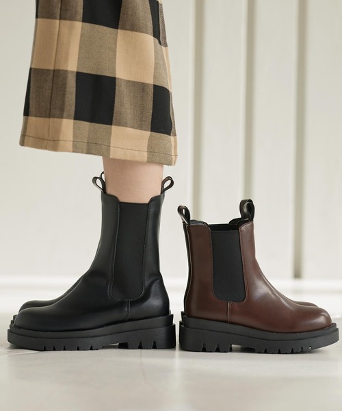 KOBE LETTUCE(コウベレタス)の「選べる2丈 インナーファートラックソールサイドゴアブーツ(ブーツ・レディース・ブラック/ブラウン/ブラック系/ブラウン系/ブラック系2/ブラック系1/ブラウン系2/ブラウン系1・LL/S/M/L)」の6枚目の写真