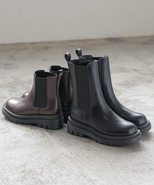 KOBE LETTUCE(コウベレタス)の「選べる2丈 インナーファートラックソールサイドゴアブーツ(ブーツ・レディース・ブラック/ブラウン/ブラック系/ブラウン系/ブラック系2/ブラック系1/ブラウン系2/ブラウン系1・LL/S/M/L)」の15枚目の写真