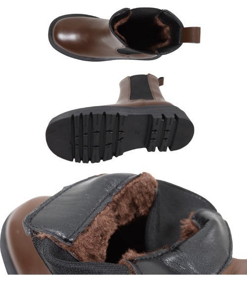 KOBE LETTUCE(コウベレタス)の「選べる2丈 インナーファートラックソールサイドゴアブーツ(ブーツ・レディース・ブラック/ブラウン/ブラック系/ブラウン系/ブラック系2/ブラック系1/ブラウン系2/ブラウン系1・LL/S/M/L)」の12枚目の写真