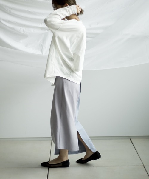 mona Belinda（モナベリンダ）の「配色アシメスカート（スカート・レディース・パープル/サックスブルー/グレイッシュベージュ・FREE）」の17枚目の写真