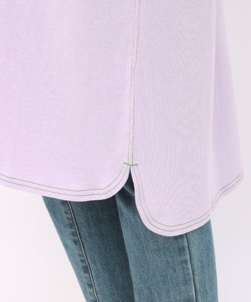 チチカカ(チチカカ)の「ワンポイントダブルステッチTシャツワンピース(ワンピース・レディース・カーキ/ライトパープル/ライトベージュ・FREE)」の14枚目の写真
