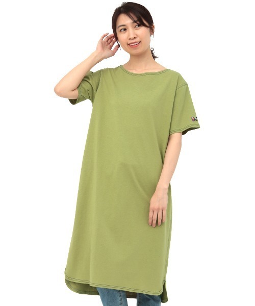 チチカカ(チチカカ)の「ワンポイントダブルステッチTシャツワンピース(ワンピース・レディース・カーキ/ライトパープル/ライトベージュ・FREE)」の9枚目の写真