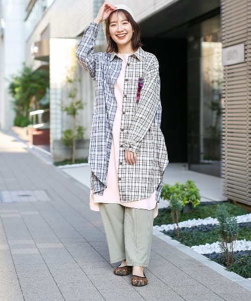 セール】ワンポイントダブルステッチTシャツワンピース