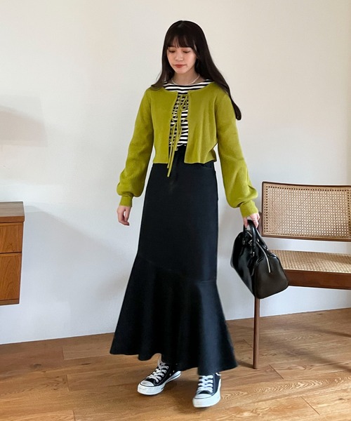 EPIMI E'PIMMY(エピミエピミー)の「カラフルボーダーロングプルオーバー(Tシャツ/カットソー・レディース・サックスブルー/ブラック/ネイビー/グリーン・MEDIUM)」の7枚目の写真