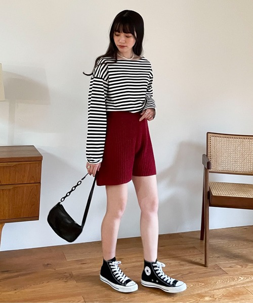 EPIMI E'PIMMY(エピミエピミー)の「カラフルボーダーロングプルオーバー(Tシャツ/カットソー・レディース・サックスブルー/ブラック/ネイビー/グリーン・MEDIUM)」の8枚目の写真