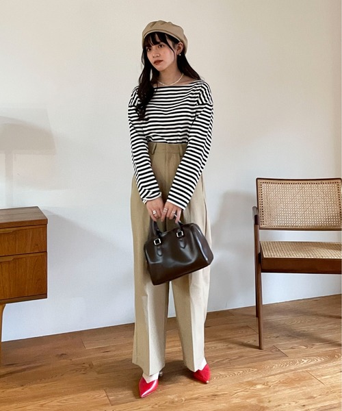 EPIMI E'PIMMY(エピミエピミー)の「カラフルボーダーロングプルオーバー(Tシャツ/カットソー・レディース・サックスブルー/ブラック/ネイビー/グリーン・MEDIUM)」の9枚目の写真