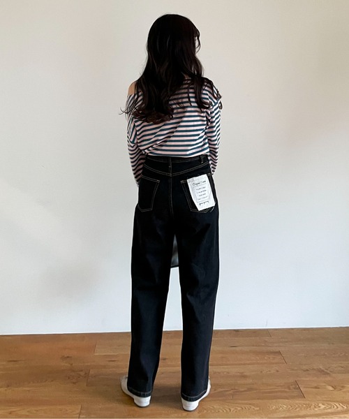 EPIMI E'PIMMY(エピミエピミー)の「カラフルボーダーロングプルオーバー(Tシャツ/カットソー・レディース・サックスブルー/ブラック/ネイビー/グリーン・MEDIUM)」の15枚目の写真