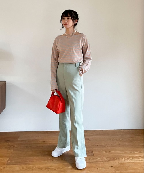 EPIMI E'PIMMY(エピミエピミー)の「カラフルボーダーロングプルオーバー(Tシャツ/カットソー・レディース・サックスブルー/ブラック/ネイビー/グリーン・MEDIUM)」の17枚目の写真