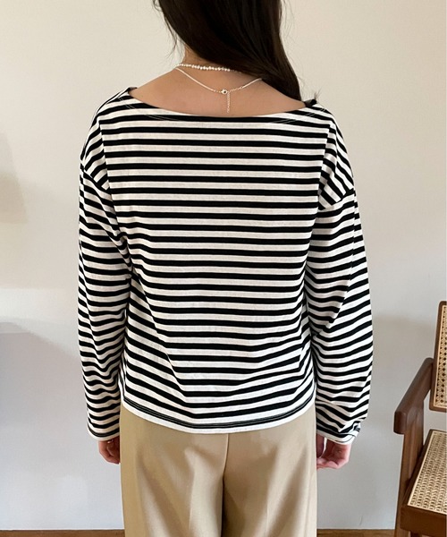 EPIMI E'PIMMY(エピミエピミー)の「カラフルボーダーロングプルオーバー(Tシャツ/カットソー・レディース・サックスブルー/ブラック/ネイビー/グリーン・MEDIUM)」の20枚目の写真