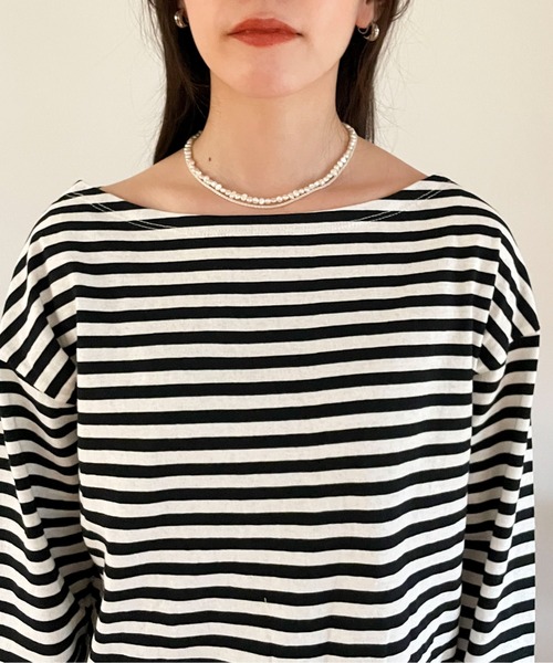 EPIMI E'PIMMY(エピミエピミー)の「カラフルボーダーロングプルオーバー(Tシャツ/カットソー・レディース・サックスブルー/ブラック/ネイビー/グリーン・MEDIUM)」の21枚目の写真