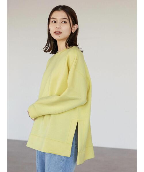 Green　Parks（グリーンパークス）の「ダンボールクッションスリットプルオーバー＊（スウェット・レディース・イエロー/グリーン/ダークグレー/ライトベージュ・FREE）」の17枚目の写真
