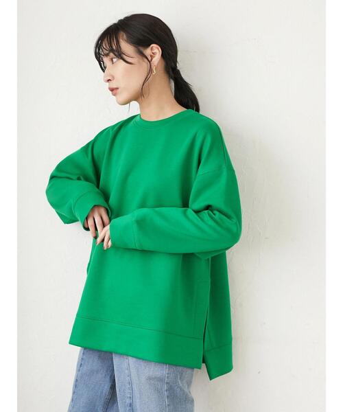 Green　Parks（グリーンパークス）の「ダンボールクッションスリットプルオーバー＊（スウェット・レディース・イエロー/グリーン/ダークグレー/ライトベージュ・FREE）」の16枚目の写真