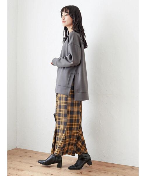 Green　Parks（グリーンパークス）の「ダンボールクッションスリットプルオーバー＊（スウェット・レディース・イエロー/グリーン/ダークグレー/ライトベージュ・FREE）」の14枚目の写真