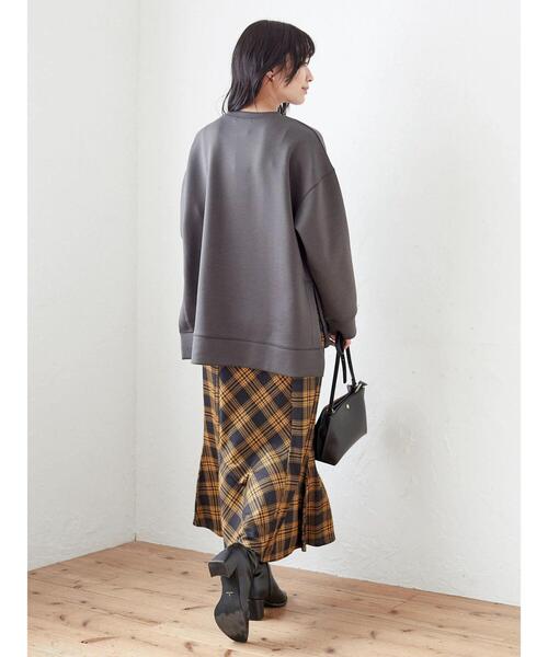 Green　Parks（グリーンパークス）の「ダンボールクッションスリットプルオーバー＊（スウェット・レディース・イエロー/グリーン/ダークグレー/ライトベージュ・FREE）」の13枚目の写真