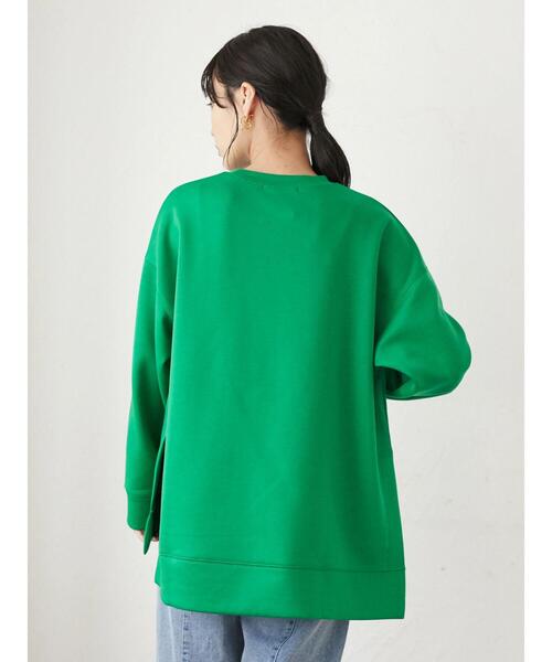 Green　Parks（グリーンパークス）の「ダンボールクッションスリットプルオーバー＊（スウェット・レディース・イエロー/グリーン/ダークグレー/ライトベージュ・FREE）」の5枚目の写真