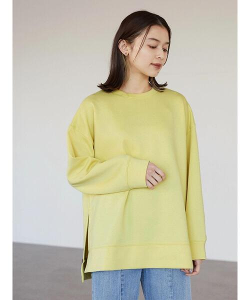 Green　Parks（グリーンパークス）の「ダンボールクッションスリットプルオーバー＊（スウェット・レディース・イエロー/グリーン/ダークグレー/ライトベージュ・FREE）」の20枚目の写真
