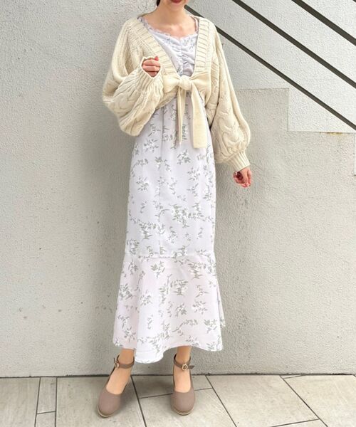 MAJESTIC LEGON（マジェスティックレゴン）の「ケーブルニットボレロ（カーディガン/ボレロ・レディース・ライトグレー/アイボリー/モカ・MEDIUM）」の7枚目の写真