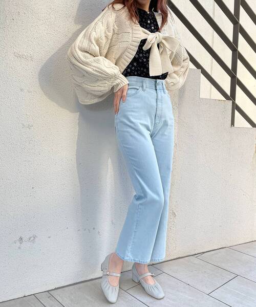 MAJESTIC LEGON（マジェスティックレゴン）の「ケーブルニットボレロ（カーディガン/ボレロ・レディース・ライトグレー/アイボリー/モカ・MEDIUM）」の12枚目の写真