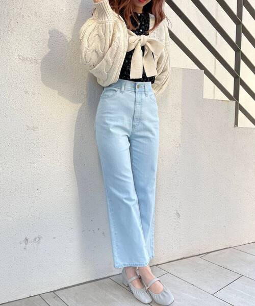 MAJESTIC LEGON（マジェスティックレゴン）の「ケーブルニットボレロ（カーディガン/ボレロ・レディース・ライトグレー/アイボリー/モカ・MEDIUM）」の13枚目の写真