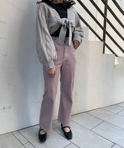 MAJESTIC LEGON（マジェスティックレゴン）の「ケーブルニットボレロ（カーディガン/ボレロ・レディース・ライトグレー/アイボリー/モカ・MEDIUM）」の17枚目の写真