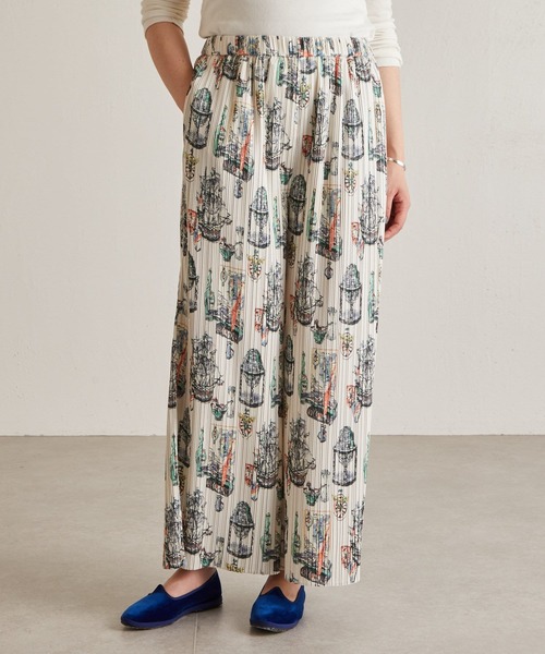 BEARDSLEY(ビアズリー)の「ボヤージュプリントプリーツパンツ(その他パンツ・レディース・ベージュ・FREE)」の8枚目の写真