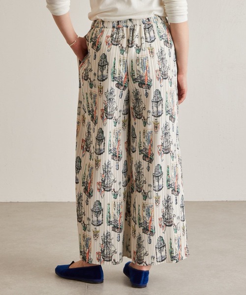 BEARDSLEY(ビアズリー)の「ボヤージュプリントプリーツパンツ(その他パンツ・レディース・ベージュ・FREE)」の6枚目の写真