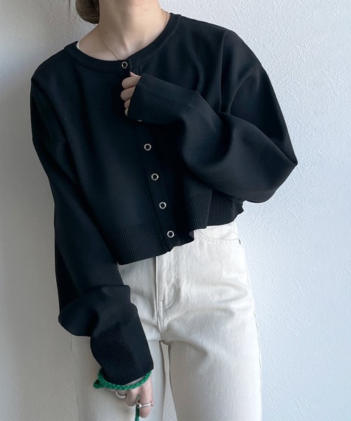 ブラック クロップドカーディガン 中古・古着通販】PRADA (プラダ) クロップドカーディガン