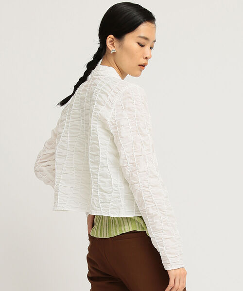 Ray BEAMS(レイビームス)の「Ray BEAMS / シャーリング シャツ(シャツ/ブラウス・レディース・ホワイト/ブラック・ONE SIZE)」の8枚目の写真