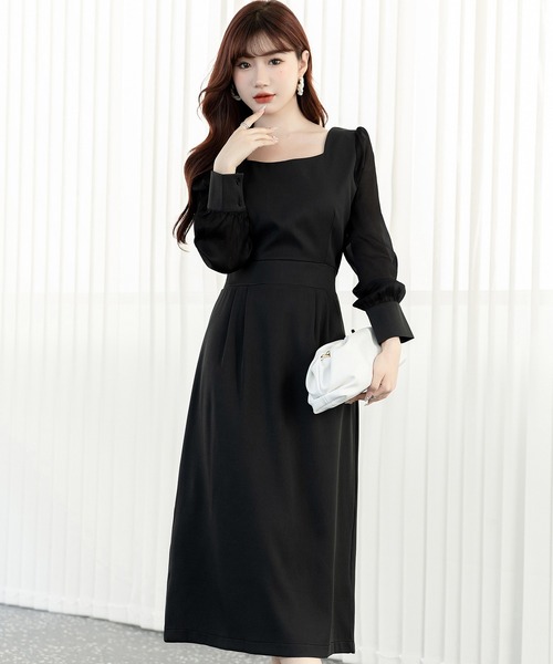 DAY CLOSET（デイ クローゼット）の「レディース シースルーボリューム袖のバックリボンワンピース（ワンピース・レディース・アイボリー/ブラック/ピンク/ブルー系その他/グリーン/ベージュ系その他・S/L/XL/M）」の17枚目の写真