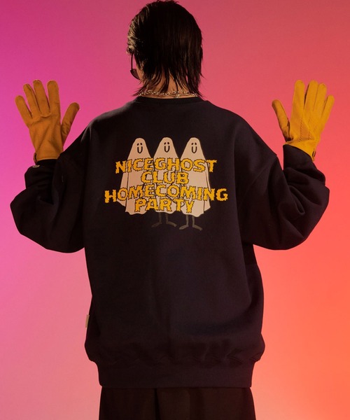 A Gem 9 Kom Nice Ghost Club ナイスゴーストクラブ Ghost Homecoming Uv Sweatshirts ゴーストデザイン Uv発光 スウェットシャツ スウェット Nice Ghost Club ナイスゴーストクラブ のファッション通販 Zozotown