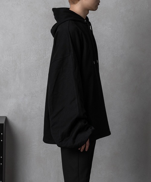 Adoon plain（アドーンプレーン）の「【Adoon plain】ギャザーパーカー（パーカー・メンズ・ライトグレー/ブラック・FREE）」の10枚目の写真