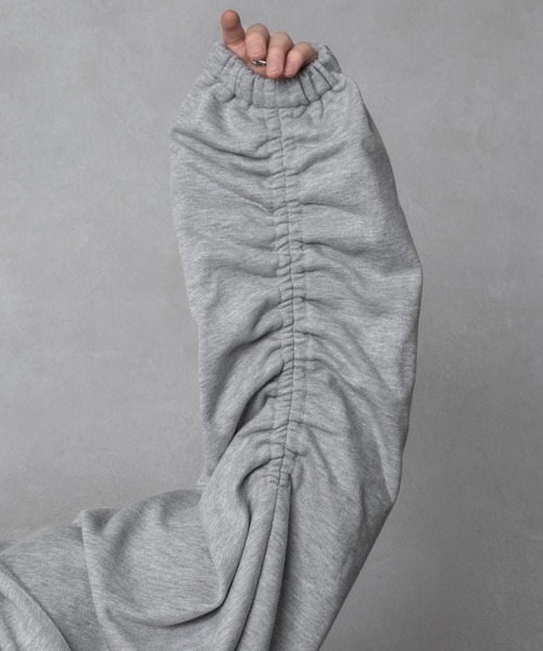 Adoon plain（アドーンプレーン）の「【Adoon plain】ギャザーパーカー（パーカー・メンズ・ライトグレー/ブラック・FREE）」の22枚目の写真