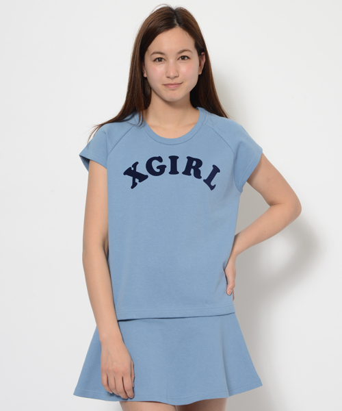 X-girl（エックスガール）の「【mini6月号掲載】PONTE SET UP（スカート・レディース・ブラック/アッシュ/ライトブルー・1/2）」の4枚目の写真