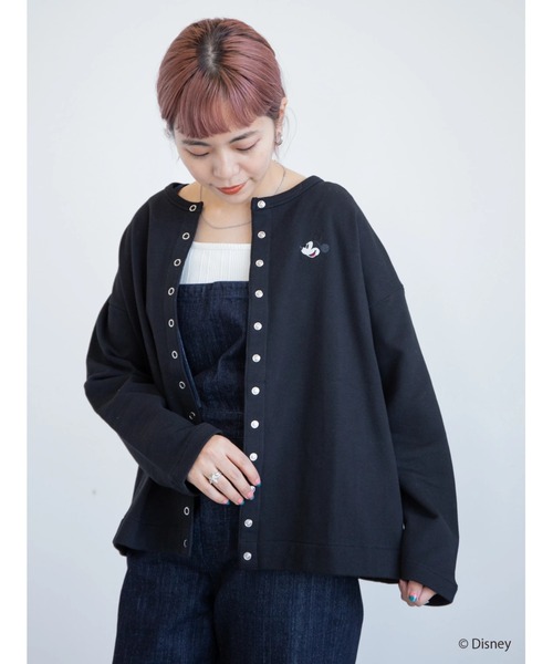 Disney（ディズニー）の「クルーネック裏毛カーディガン/Mickey（カーディガン/ボレロ・レディース・ブラック・L/M）」の8枚目の写真