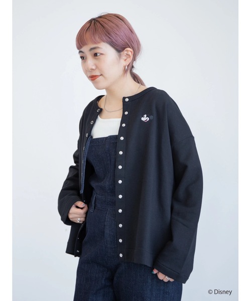 Disney（ディズニー）の「クルーネック裏毛カーディガン/Mickey（カーディガン/ボレロ・レディース・ブラック・L/M）」の9枚目の写真