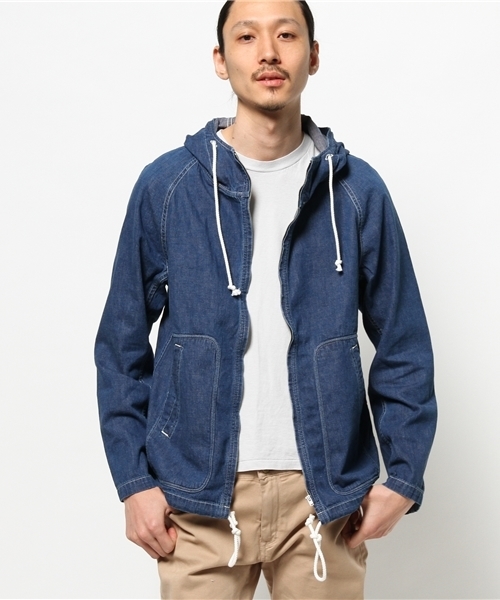 Denime（ドゥニーム）の「【MadeInJapan】40sフレンチワークマリンパーカージェルトデニムUSED加工（その他アウター・メンズ・インディゴブルー・SMALL/LARGE/MEDIUM）」の8枚目の写真