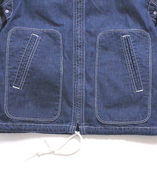 Denime（ドゥニーム）の「【MadeInJapan】40sフレンチワークマリンパーカージェルトデニムUSED加工（その他アウター・メンズ・インディゴブルー・SMALL/LARGE/MEDIUM）」の12枚目の写真